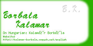 borbala kalamar business card